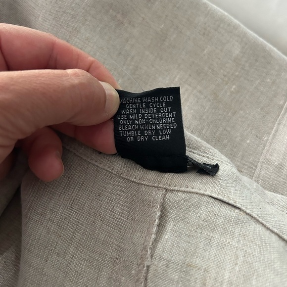 Willi Smith Khaki Linen Button-Up Shirt Jacket Size 16 - Picture 10 of 10